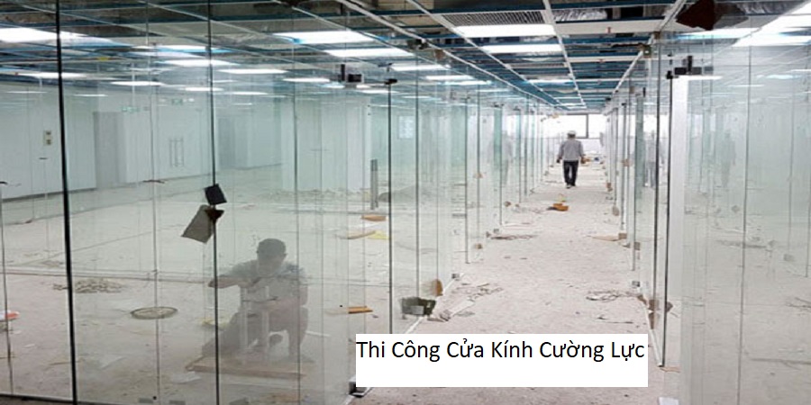 Thi công cửa kính cường lực