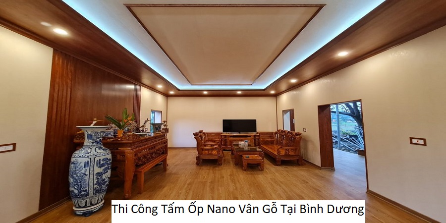 Thi công tấm Ốp nano vân gỗ tại bình dương