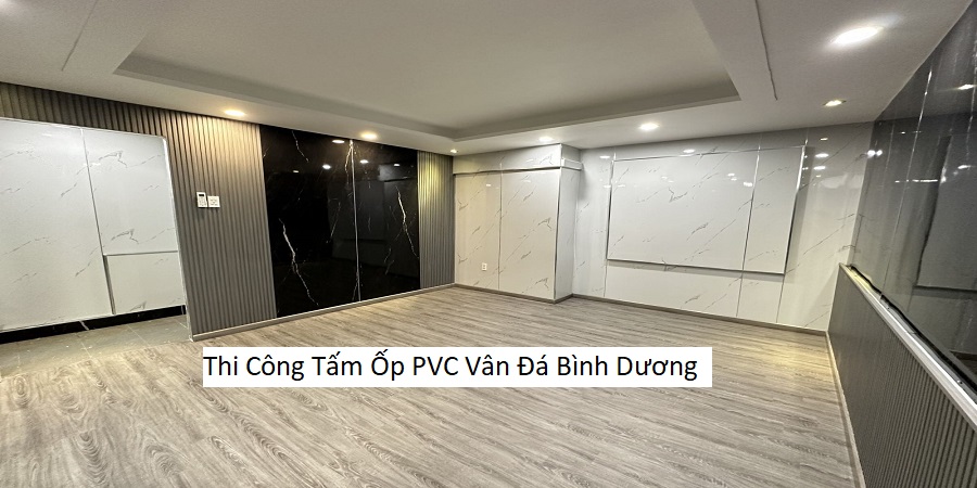 Thi công tấm Ốp pvc vân Đá bình dương