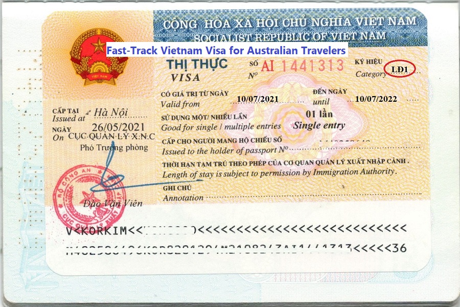 Fast track vietnam visa for australian travelers